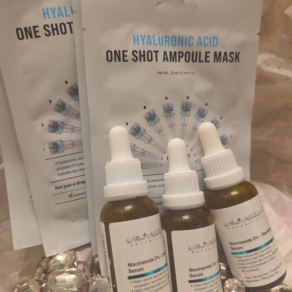 Hyaluronic Acid One Shot Ampoule Mask & Niacinamide 5% + Serum Set
